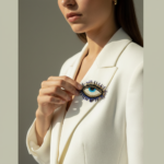 Evil Eye Themed Bead Brooch – 1 - Image 4