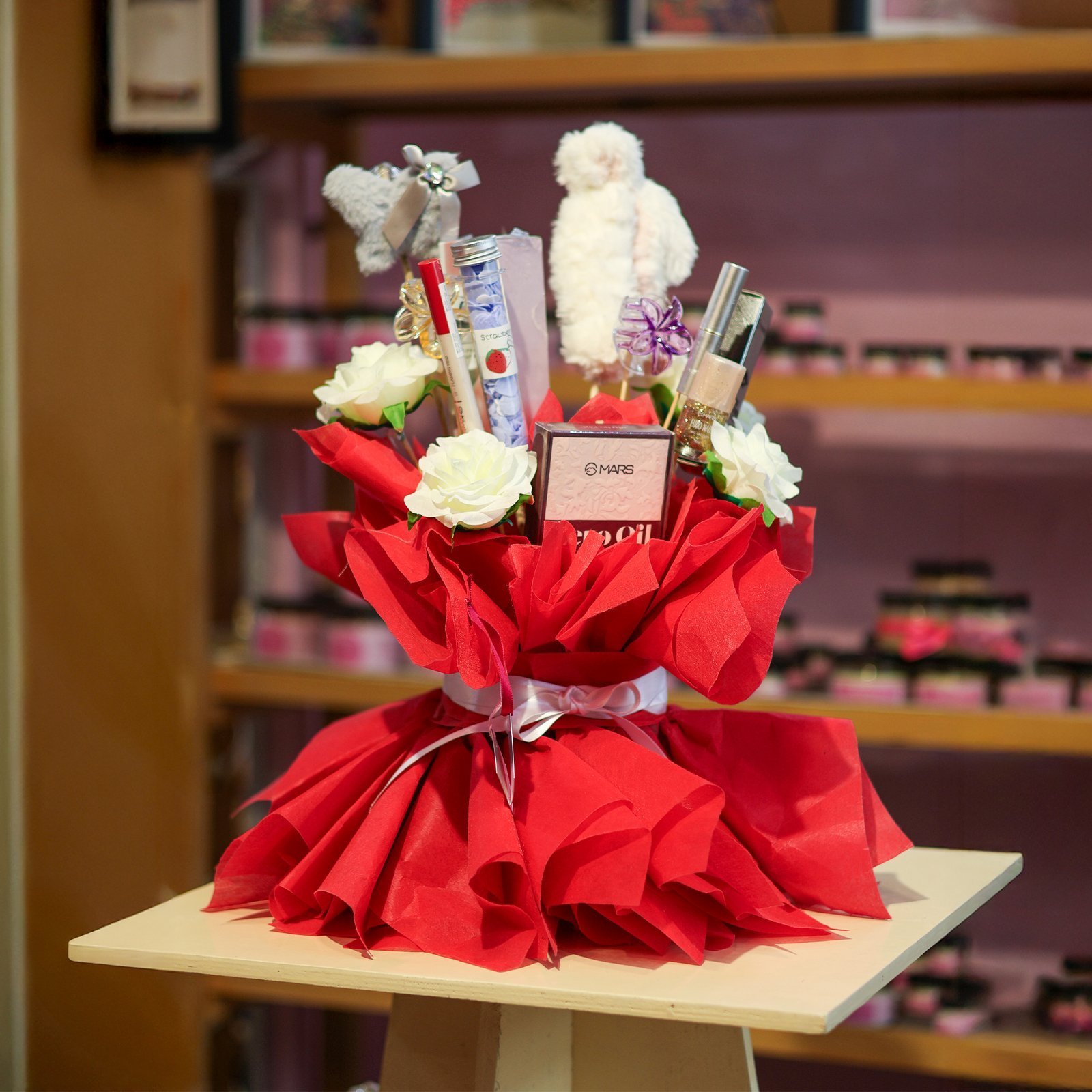 IMG_7665-1 Red Frock Make-up Bouquet - Image 1