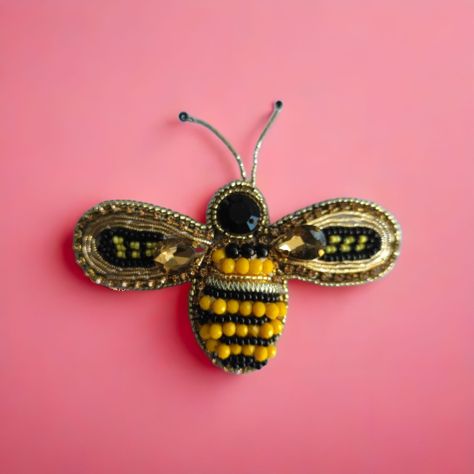 blend301025064720_1-2048x2048 Bumble Bee Handmade Bead Brooch - Image 1